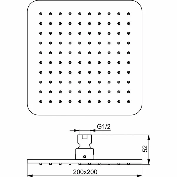 Palarie dus Ideal Standard IdealRain Cube M1 patrata 200x200 mm [2]