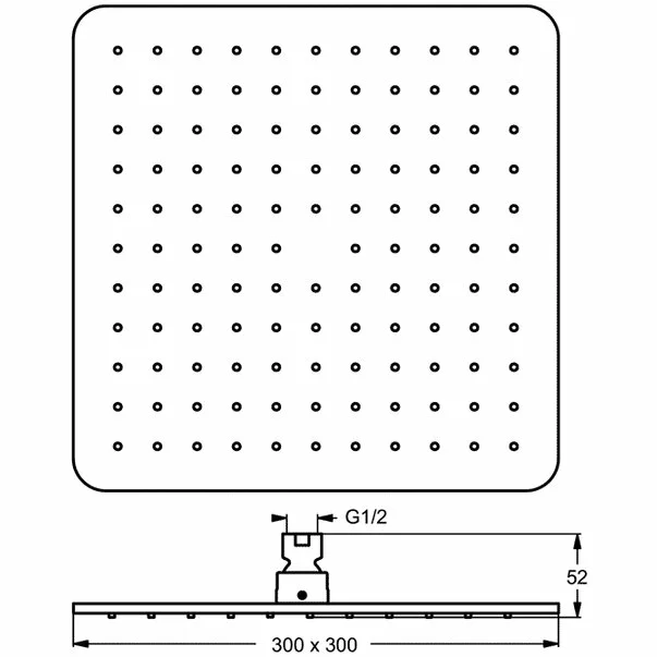 Palarie dus Ideal Standard IdealRain Cube M1 patrata 300x300 mm [2]