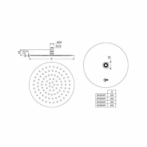 Palarie dus Ideal Standard IdealRain Luxe M1 rotunda 300 mm [2]