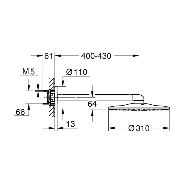 Palarie si brat de dus Grohe Rainshower SmartActive 310 auriu lucios Cool Sunrise cu 2 functii [2]