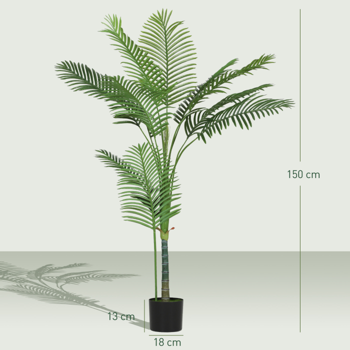  Palma Artificiala Areca inalta de 150 cm pentru Interioare cu Vas Verde [3]