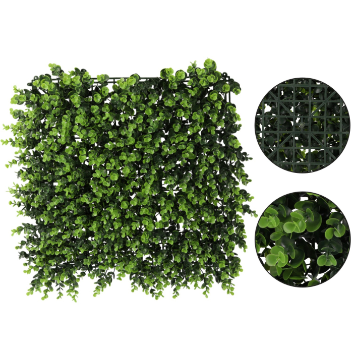 Panou decorativ artificial 50x50 cm, montare pe perete sau gard, buxus, interior/exterior [2]