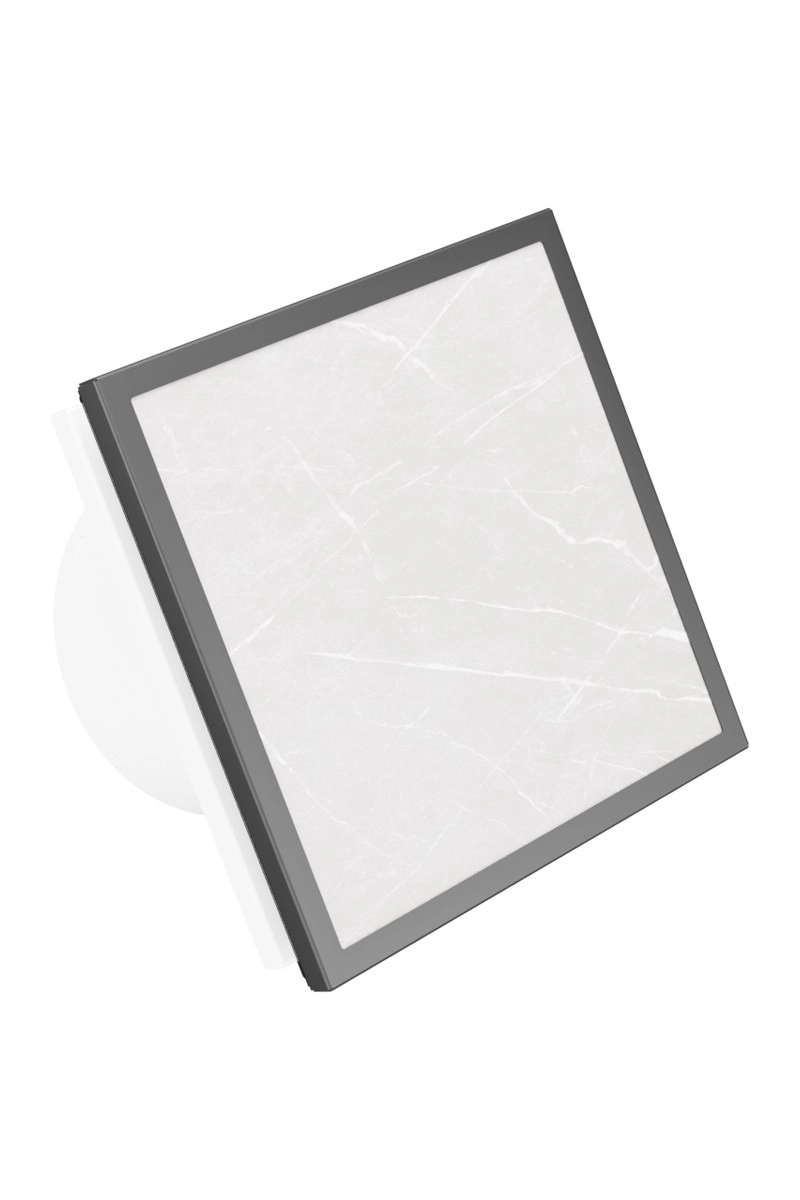 Panou decorativ metalic universal VentEurope PAT4/5B, compatibil cu ventilatoarele EON 100 si EON 125, 179x179 mm, pentru montaj pe faianta, Negru [1]