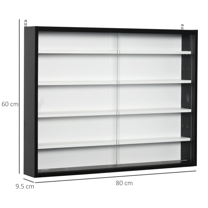  Panou pentru Colectionari - 5 Etajere, Polite Reglabile Negru [3]