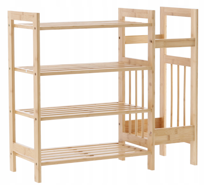 Pantofar din bambus cu 4 rafturi, suport de umbrele, 74x28x66cm, natur [8]