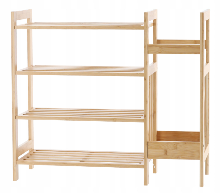 Pantofar din bambus cu 4 rafturi, suport de umbrele, 74x28x66cm, natur [6]