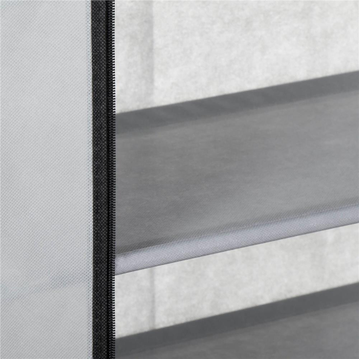 Pantofar din material textil, portabil, cu rafturi, 60x28x168cm, gri [15]