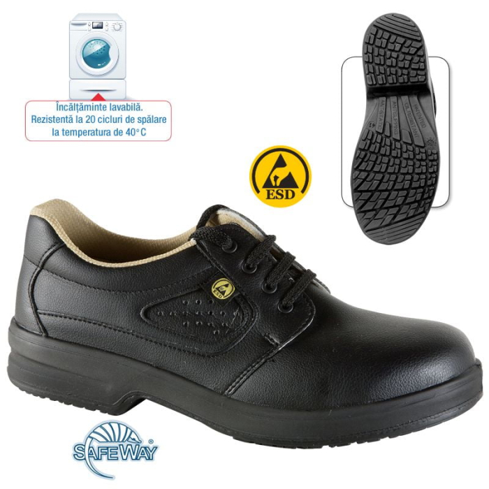 Pantofi de protectie Safeway E913 Echinacea S1 ESD SRC, Bombeu de protectie, Lamela antiperforatie, Antiderapant, Marime 39 [2]