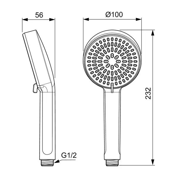 Para de dus din aluminiu Ideal Standard Alu+ negru mat cu 2 tipuri de jet [5]