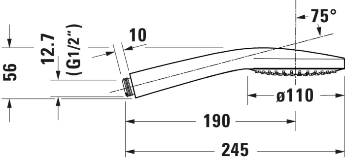 Para de dus Duravit UV0650013046, dus, diametru 110 mm, montaj universal, racord 1/2'', para shockproof, negru [4]
