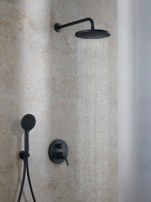 Para de dus Duravit UV0650015046, dus, diametru 110 mm, 3 functii, montaj universal, racord 1/2'', negru [6]