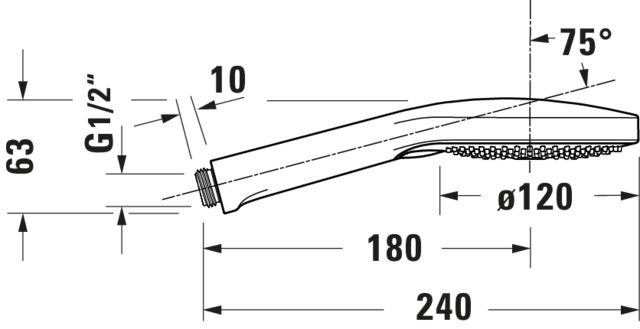 Para de dus Duravit UV0650017010, dus, diametru 120 mm, 3 functii, montaj universal, racord 1/2'', crom [9]