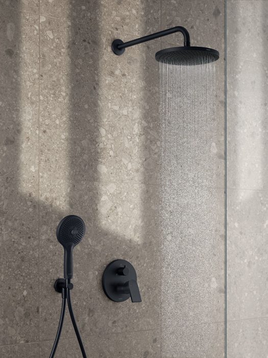 Para de dus Duravit UV0650017046, dus, diametru 120 mm, 3 functii, montaj universal, racord 1/2'', negru [4]
