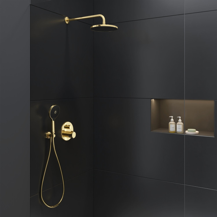 Para de dus Duravit UV0652017034, dus, diametru 120 mm, 3 functii, montaj universal, racord 1/2'', auriu [3]