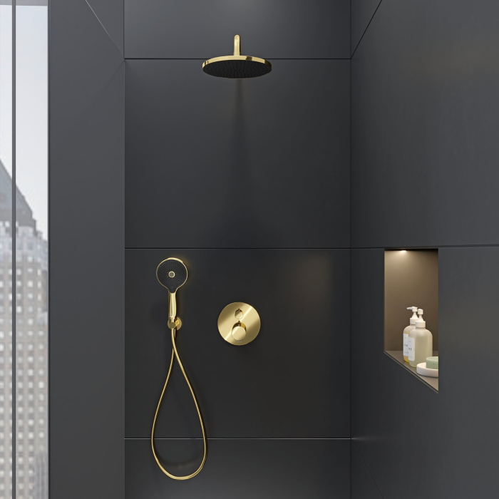 Para de dus Duravit UV0652017034, dus, diametru 120 mm, 3 functii, montaj universal, racord 1/2'', auriu [4]