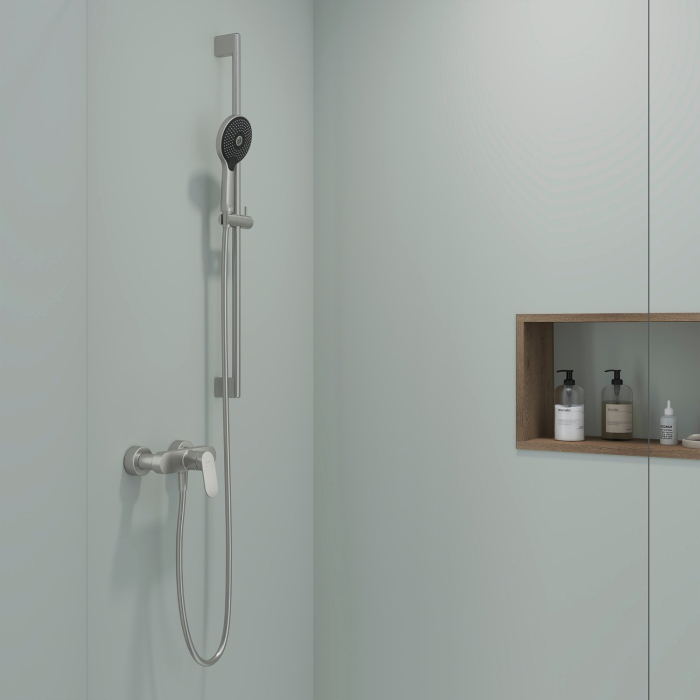 Para de dus Duravit UV0652017070, dus, diametru 120 mm, 3 functii, montaj universal, racord 1/2'', otel satinat [3]