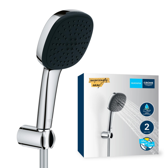 Para de dus Grohe 26399001, 110 mm, 1.75 m, 211 mm, 2 functii, 1/2 racord, sistem anticalcar, universal, Crom [18]