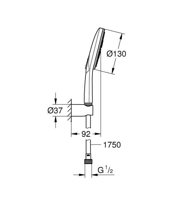 Para de dus Grohe 26581LS0, SmartActive, 130 mm, 3 functii, suport/furtun, crom [5]