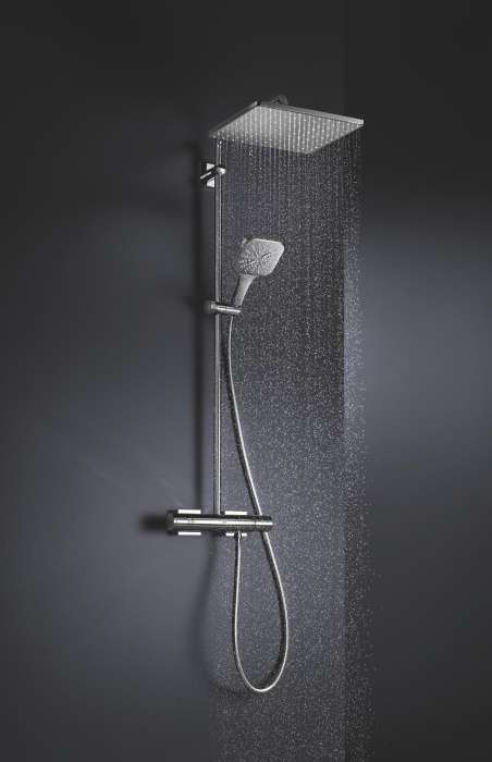 Para de dus Grohe 26582000, SmartActive Cube, diametru 130 mm, 3 functii, montaj universal, racord 1/2'', crom [11]