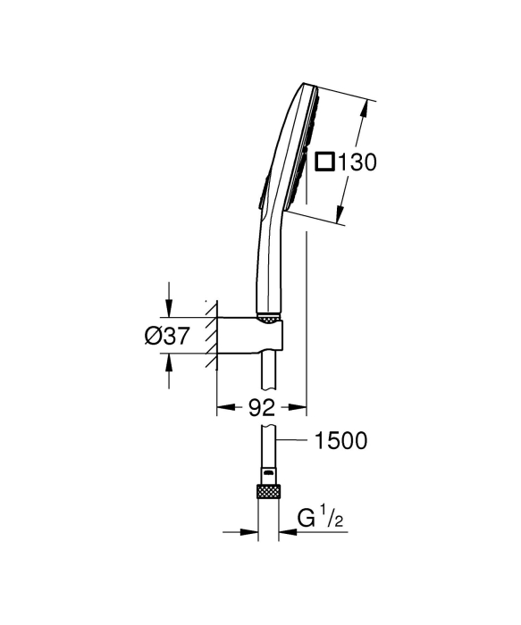 Para de dus Grohe 26589LS0, SmartActive, 130 mm, 3 functii, suport/furtun, crom [5]