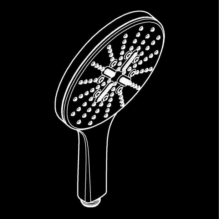 Para de dus Grohe 265972430, dus SmartActive, diametru 150 mm, 3 functii, debit 8.5, montaj universal, negru [10]