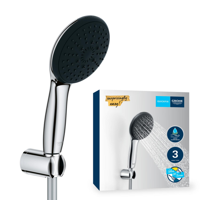 Para de dus Grohe 26769001, 110 mm, 1.75 m, 211 mm, 3 functii, 1/2 racord, sistem anticalcar, universal, Crom [19]