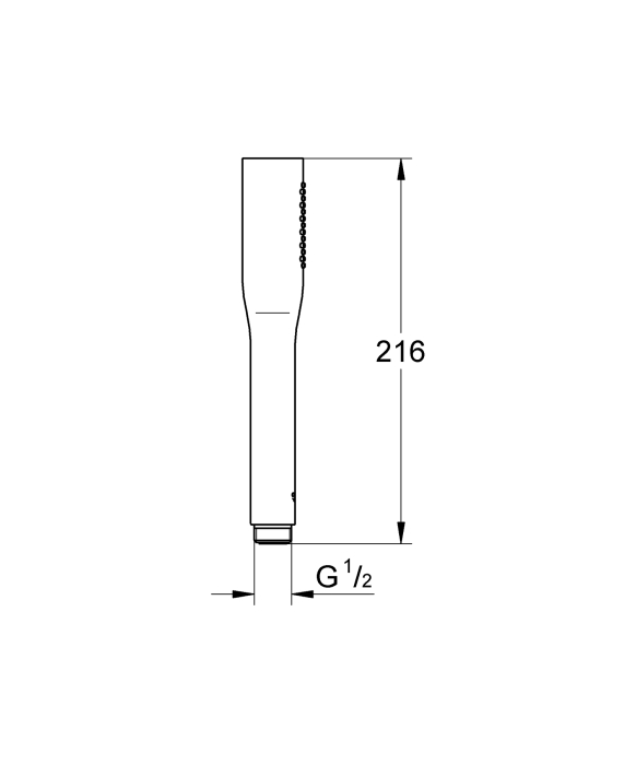 Para de dus Grohe 27458000, Vitalio Get Stick, diametru 55 mm, montaj universal, lungime furtun m 0, crom [3]
