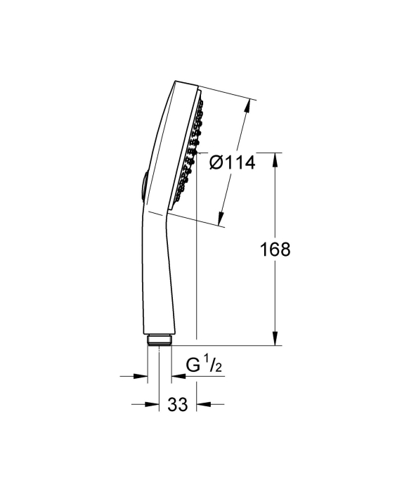 Para de dus Grohe 27661000, 115 mm, 220 mm, 114 mm, 3 functii, 1/2 racord, sistem anticalcar, universal, Crom [2]
