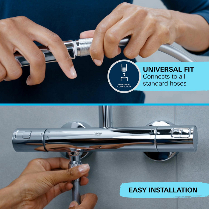 Para de dus Grohe 27946001, 110 mm, 221 mm, 2 functii, 1/2 racord, sistem anticalcar, universal, Crom [8]