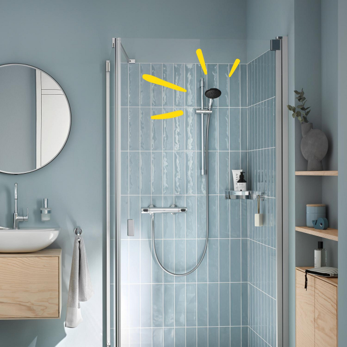 Para de dus Grohe 27946001, 110 mm, 221 mm, 2 functii, 1/2 racord, sistem anticalcar, universal, Crom [14]