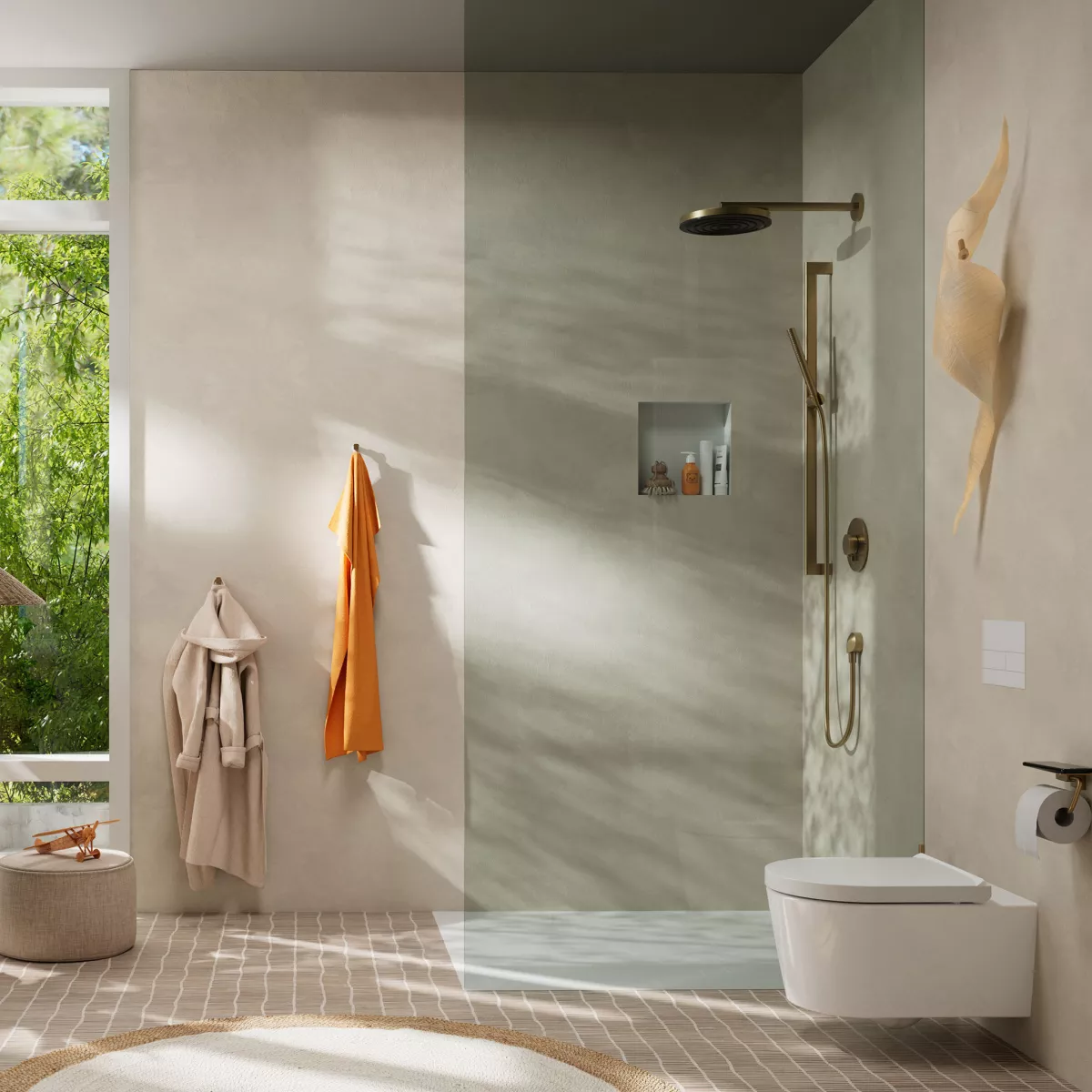 Para de dus Hansgrohe Pulsify S, 25 mm, 1 functie, mat, bronz, 24126140 [6]