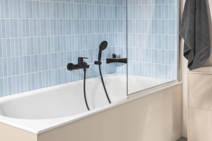 Para dus Grohe 260312431, 110 mm, 7.4 l/min, 240 mm, 3 functii, 1/2 racord, sistem anticalcar, Negru [13]