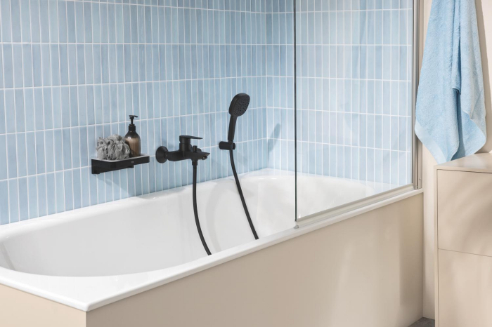 Para dus Grohe 260922431, 110 mm, 7.4 l/min, 240 mm, 3 functii, 1/2 racord, sistem anticalcar, Negru [13]