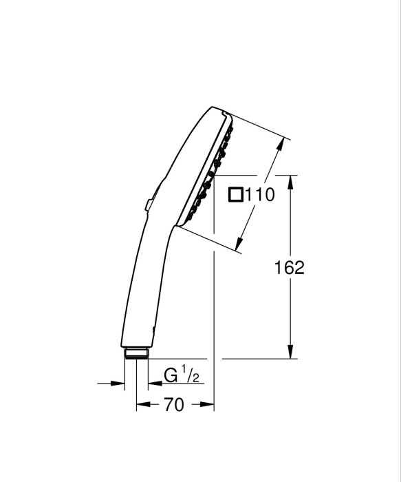Para dus Grohe 260922431, 110 mm, 7.4 l/min, 240 mm, 3 functii, 1/2 racord, sistem anticalcar, Negru [16]