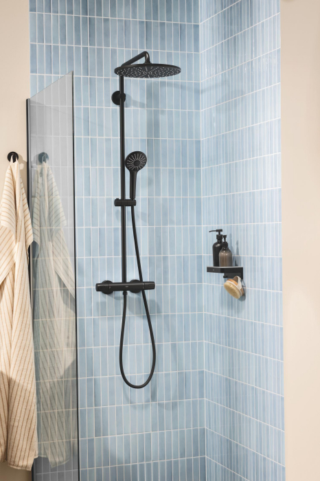 Para dus Grohe 273192430, 110 mm, 16.6 l/min, 238 mm, 3 functii, 1/2 racord, sistem anticalcar, Negru [9]