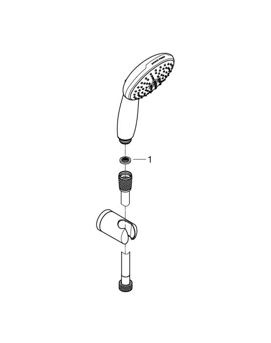 Para dus Grohe 279502431, 100 mm, 1.75 m, 230 mm, 2 functii, 1/2 racord, sistem anticalcar, universal, Negru [11]