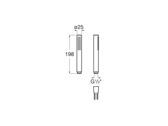 Para dus Roca A5B9B61CN0, 25 mm, 198 mm, 1 functii, 1/2 racord, sistem anticalcar, universal, abs, Negru [2]