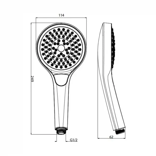 Para dus Villeroy and Boch Verve, 115 mm, 3 functii, mat, negru, TVS109001UK0K5 [4]