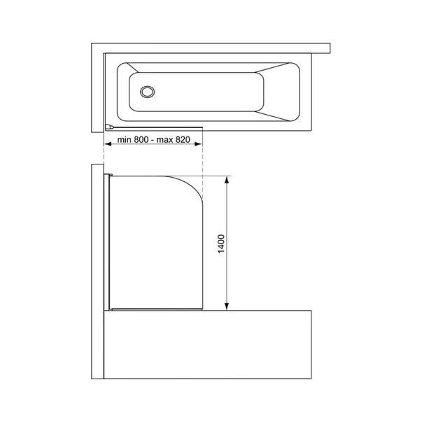 Paravan de cada mobil Ideal Standard Connect argintiu 80x140 cm [6]