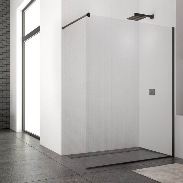 Paravan de dus SanSwiss Easy, 120x200 cm, sticla securizata 8 mm, tratament Aquaperle, negru mat [7]