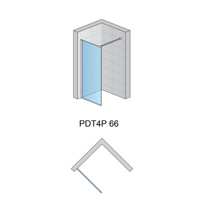 Paravan de dus Sanswiss, Pur, profil crom, sticla transparenta, 100 x 200 cm [2]