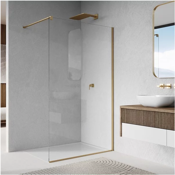 Paravan de dus tip Walk-in auriu periat SanSwiss Easy STR4P 100x200 cm [2]