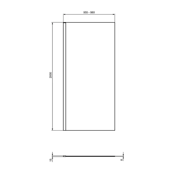 Paravan de dus tip Walk-in Ideal Standard i.life 100x200 cm sticla 8 mm argintiu [9]