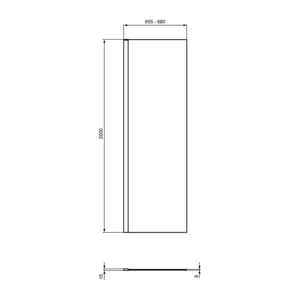 Paravan de dus tip Walk-in Ideal Standard i.life 70x200 cm sticla 8 mm argintiu [5]