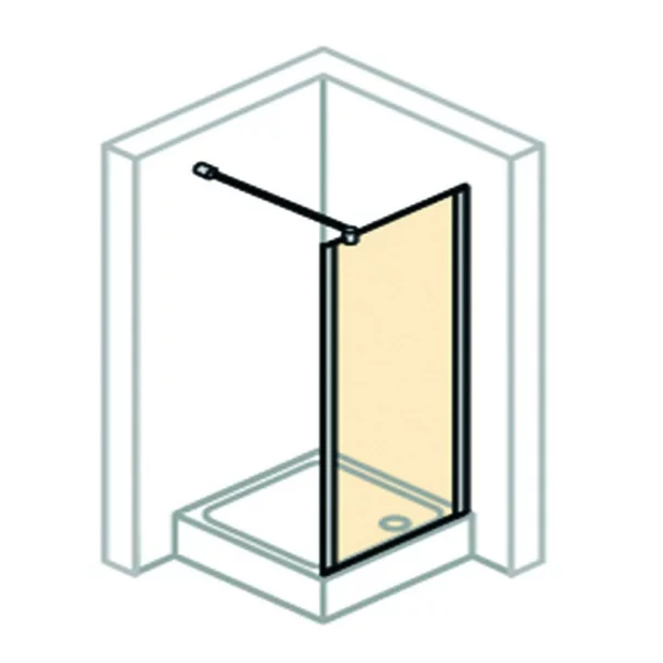 Paravan de dus tip Walk-in Mediterraneo Foxy 80x200 cm profil crom Easy Clean [2]