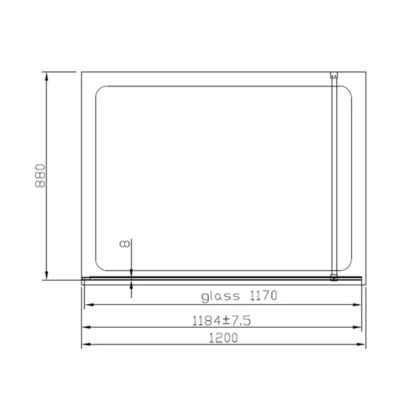 Paravan de dus tip Walk-in Mediterraneo Foxy Black 120x200 cm profil negru mat [3]