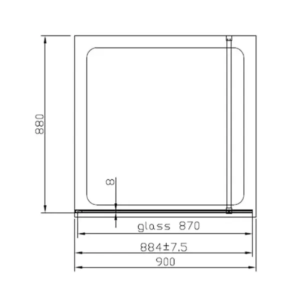 Paravan de dus tip Walk-in Mediterraneo Foxy Black 80x200 cm profil negru mat Easy Clean [2]