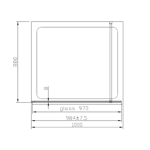Paravan de dus tip Walk-in Mediterraneo Foxy Black 90x200 cm profil negru mat Easy Clean [3]