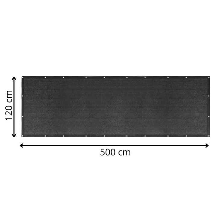 Paravan plasa umbrire pentru balustrada balcon, 95% umbrire, impermeabila, 500x120 cm, antracit [29]