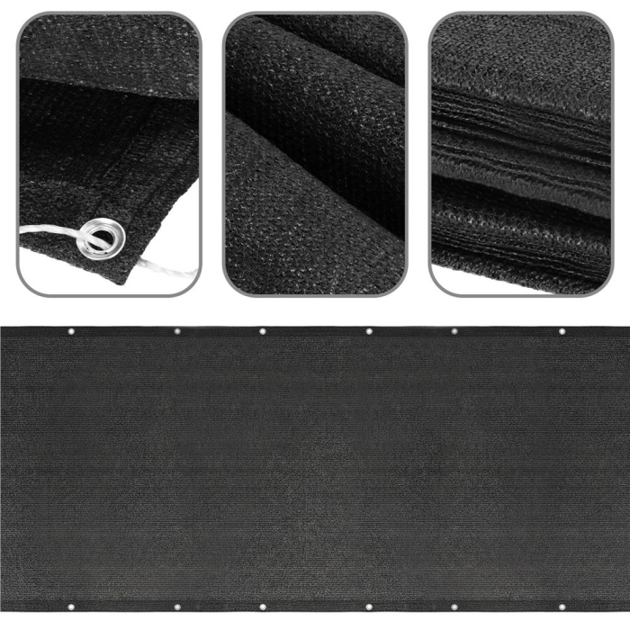 Paravan plasa umbrire pentru balustrada balcon, 95% umbrire, impermeabila, 600x100 cm, antracit [15]